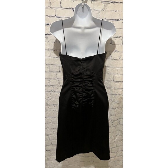 Nicole Miller Collection Black Spaghetti Strap Ruched Cocktail Dress - Size 6 - Picture 5 of 7